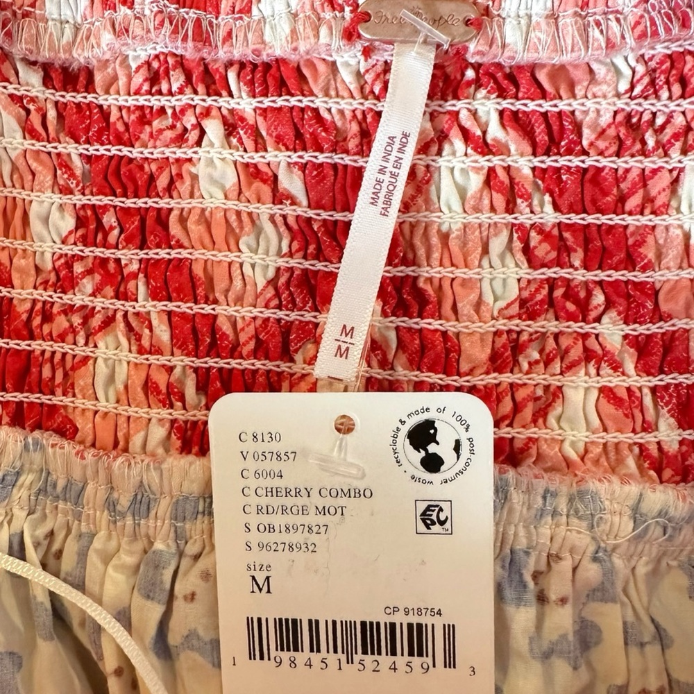 Free People Bluebell Maxi Dress Cherry Combo Medium NWT Picnic Prairie Bohemian - Picture 13 of 17